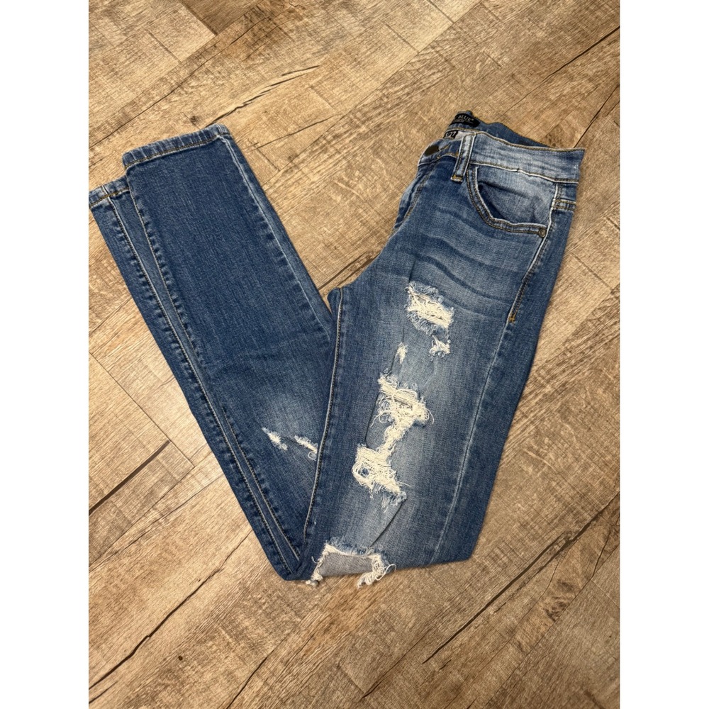 Judy Blue Los Angeles Distressed Skinny Jeans Womens 5 27 Medium Wash Ripped